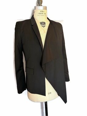 Dior Homme Black Draped Asymmetrical Blazer Jacket
